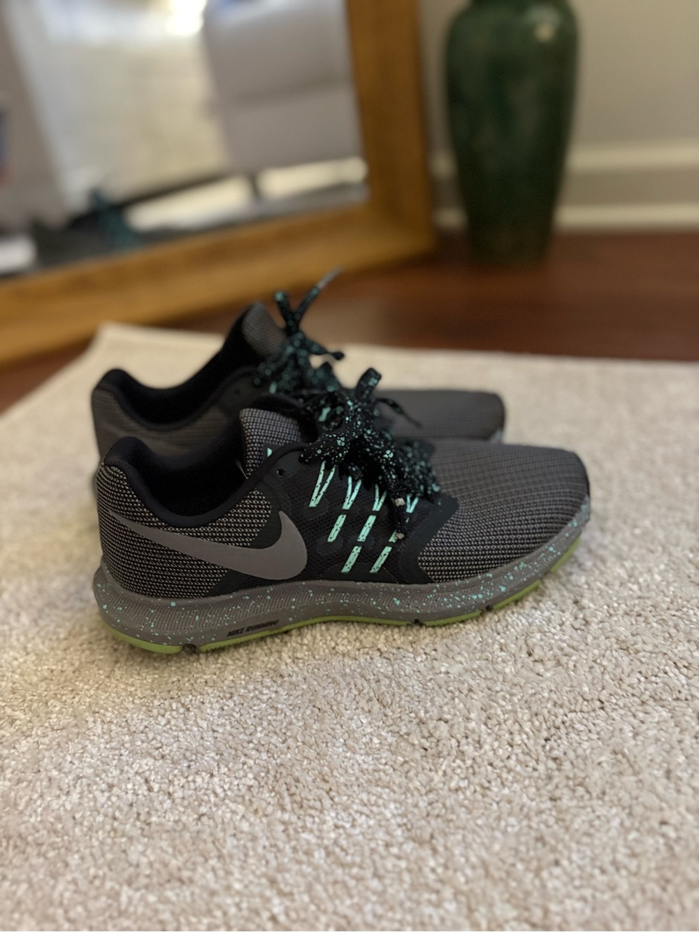 Nike women  Gray Sneakers with Mint Accent